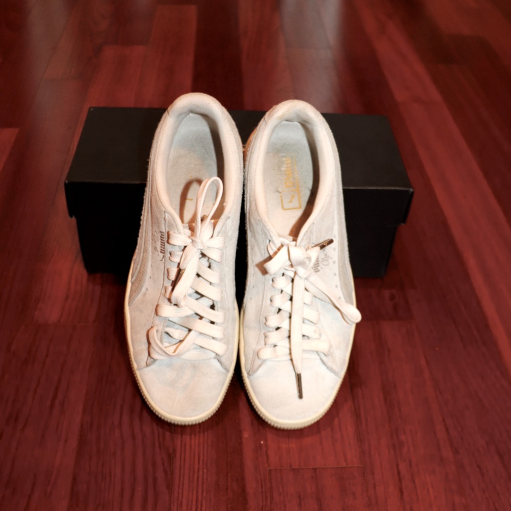 Puma Suede Platform Trainer Beige Cream Women’s US Size 8